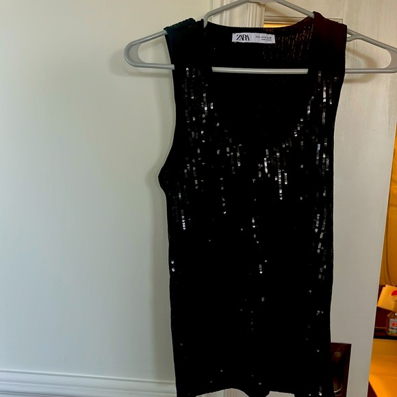 Black sequin tank top - Picture 1 of 3